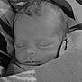 Thélio participe au concours pour gagner de l'argent avec cette photo : baby, blanket, calm, child, closeup, cozy, face, head, infant, knit, monochrome, newborn, peaceful, portrait, rest, skin, sleeping, soft, toddler, wrapped