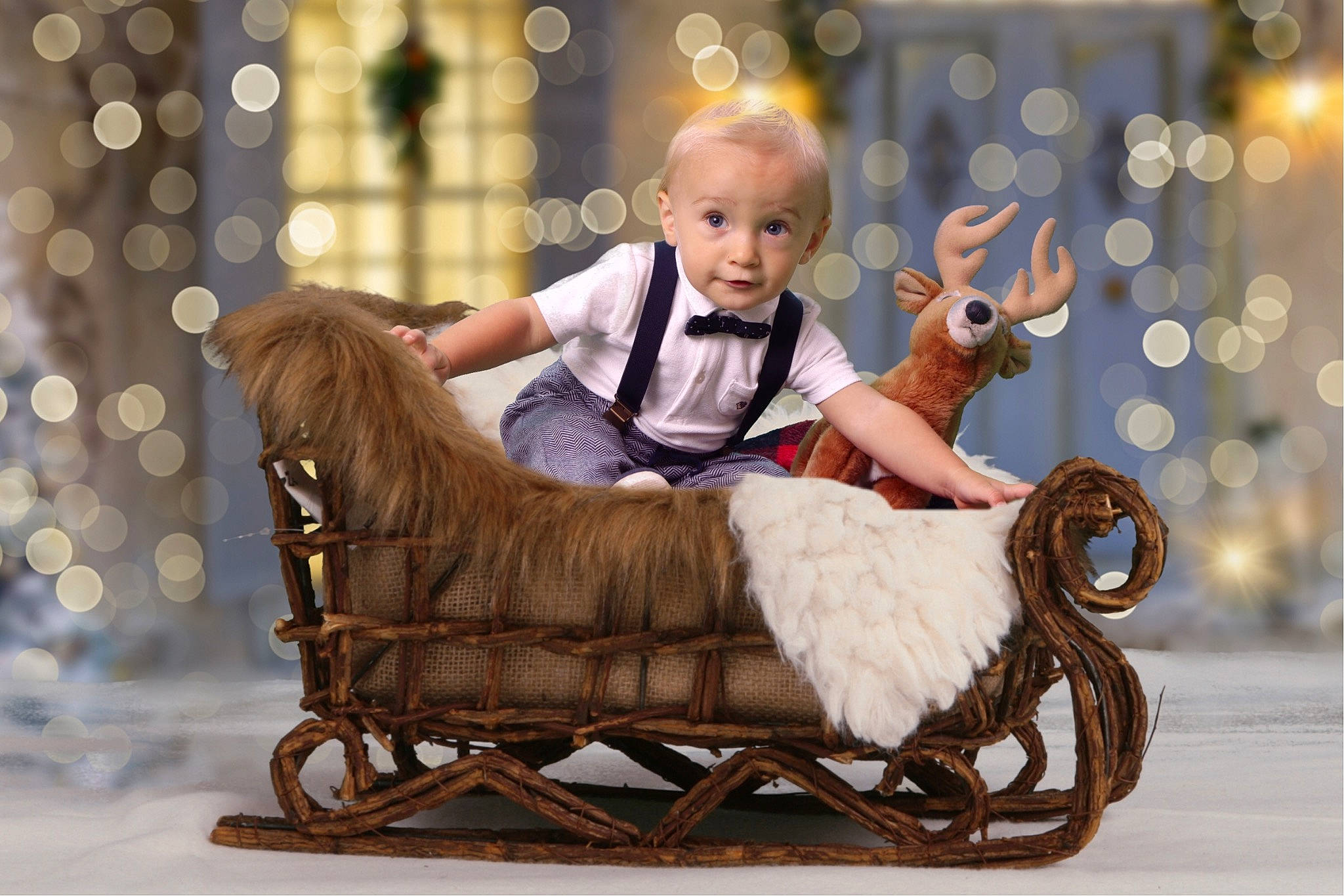 Jace is registered to the contest to win money with this photo: amusement_ride, blond, carousel, carriage, cart, child, event, fawn, fictional_character, fun, fur, happy, leisure, mammal, person, recreation, sitting, toddler, toy, tree