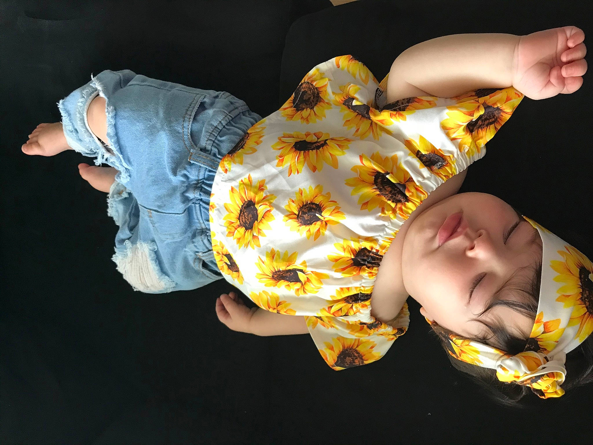 Aurora-rose joined the competition — help win amazing prizes! baby, child, fun, gesture, hand, headwear, person, yellow