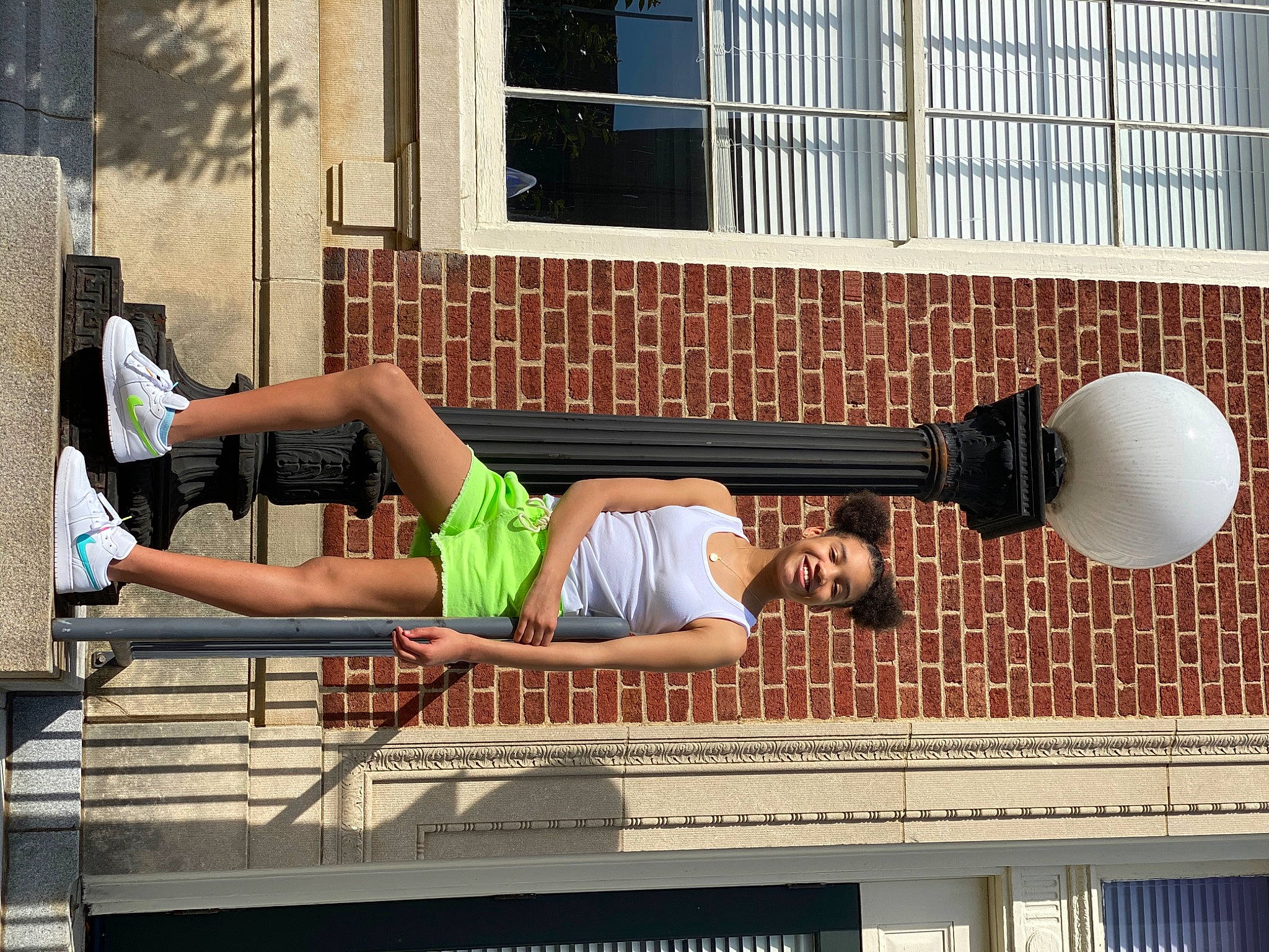 Jenaya is registered to the contest to win money with this photo: ball, human_leg, joy, knee, leg, leisure, muscle, person, physical_fitness, vacation