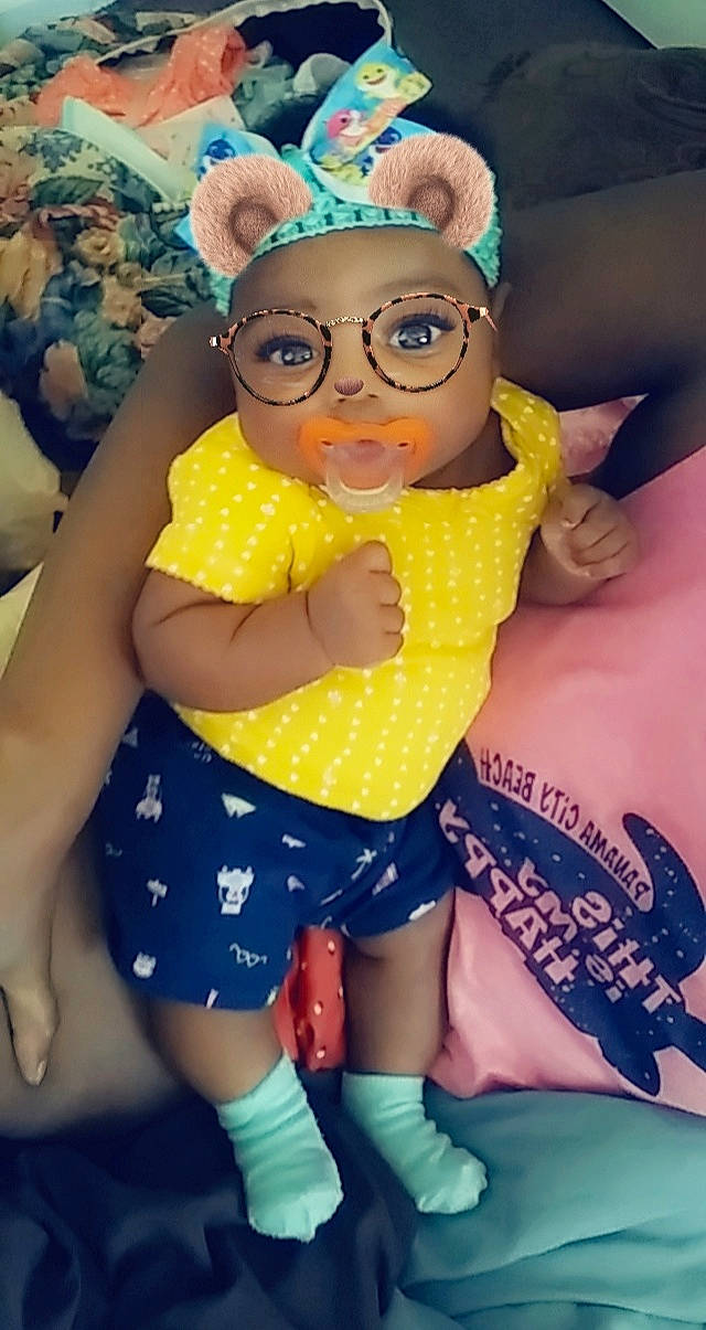 Kailee is registered to the contest to win money with this photo: baby, child, fun, glasses, headwear, person, plush, stuffed_toy, textile, toddler, toy, yellow