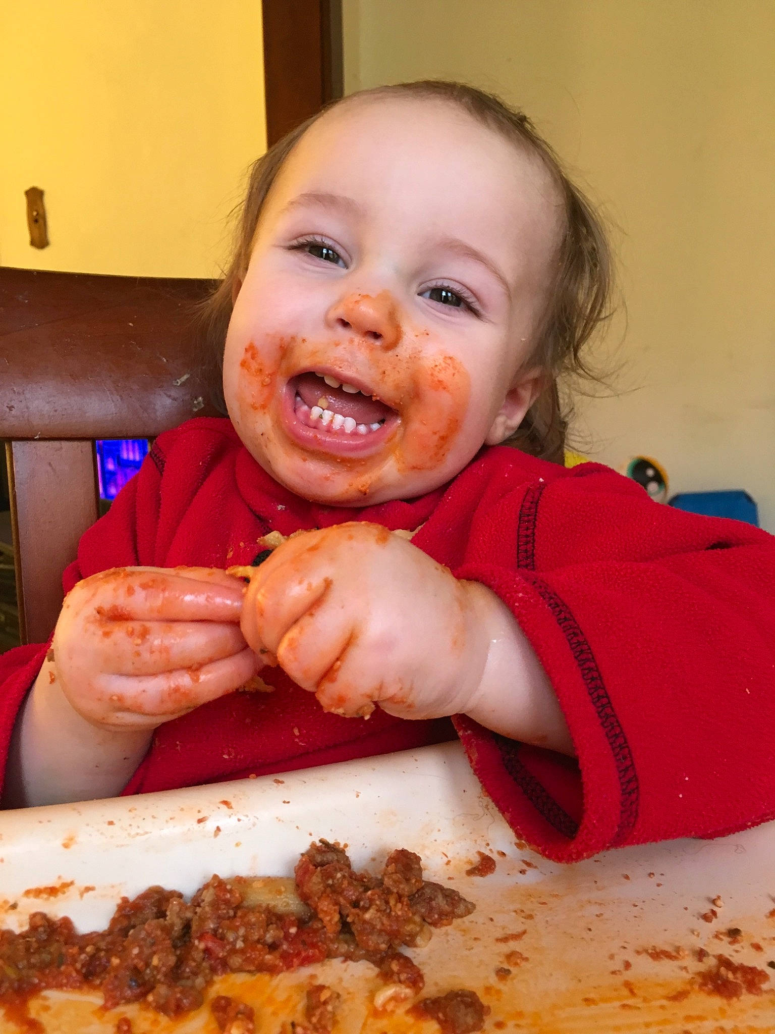 Kaidenn joined the competition — help win amazing prizes! child, comfort_food, cuisine, dish, eating, food, person, smile, toddler