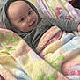 baby, child, blanket, smile, hoodie, bed, cozy, infant, soft, happy, person, portrait, indoor, cute, warm, colorful, fabric, face, wrapped, comfort