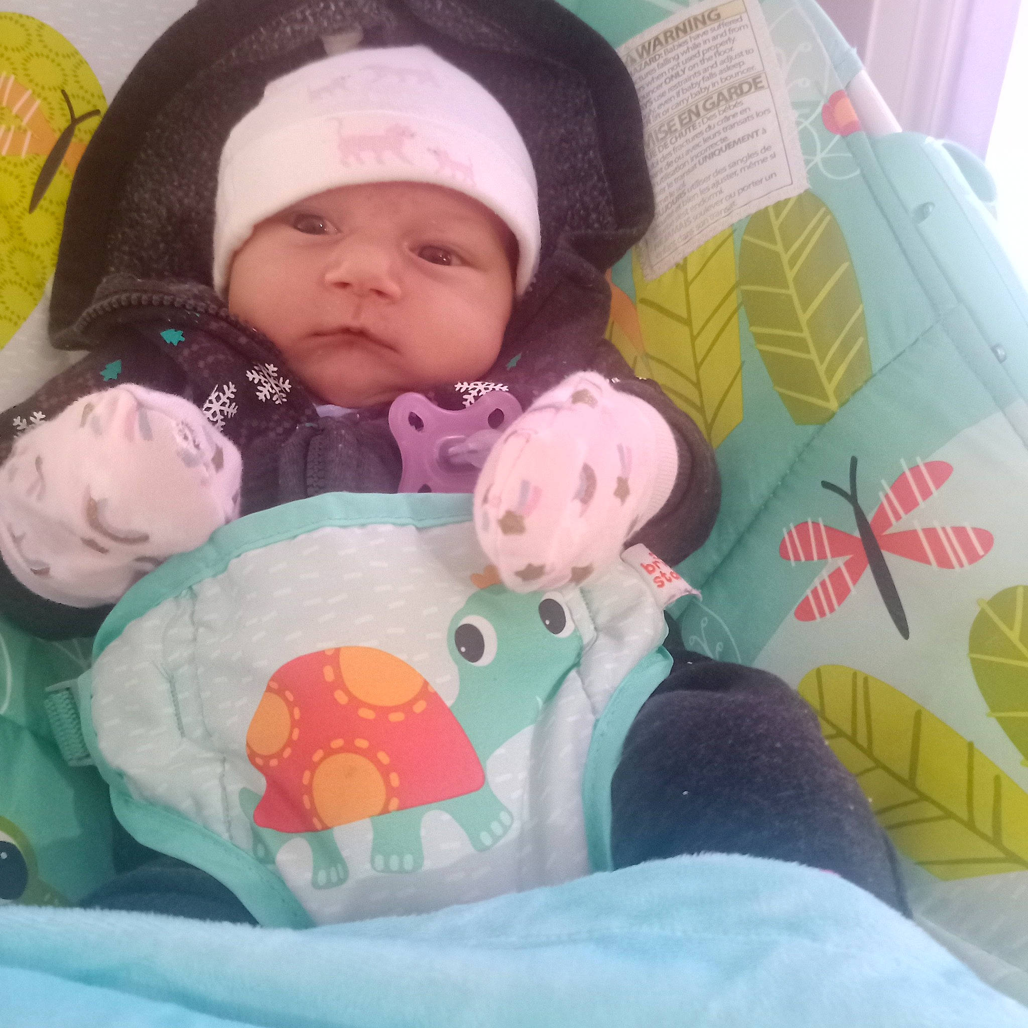 Kayla a rejoint le concours — aidez-le/la à gagner de superbes lots ! baby, baby_products, baby_sleeping, baby_toddler_clothing, beanie, beauty, bedding, bedtime, cheek, child, comfort, headwear, linens, nap, pattern, person, pink, play, room, sleep