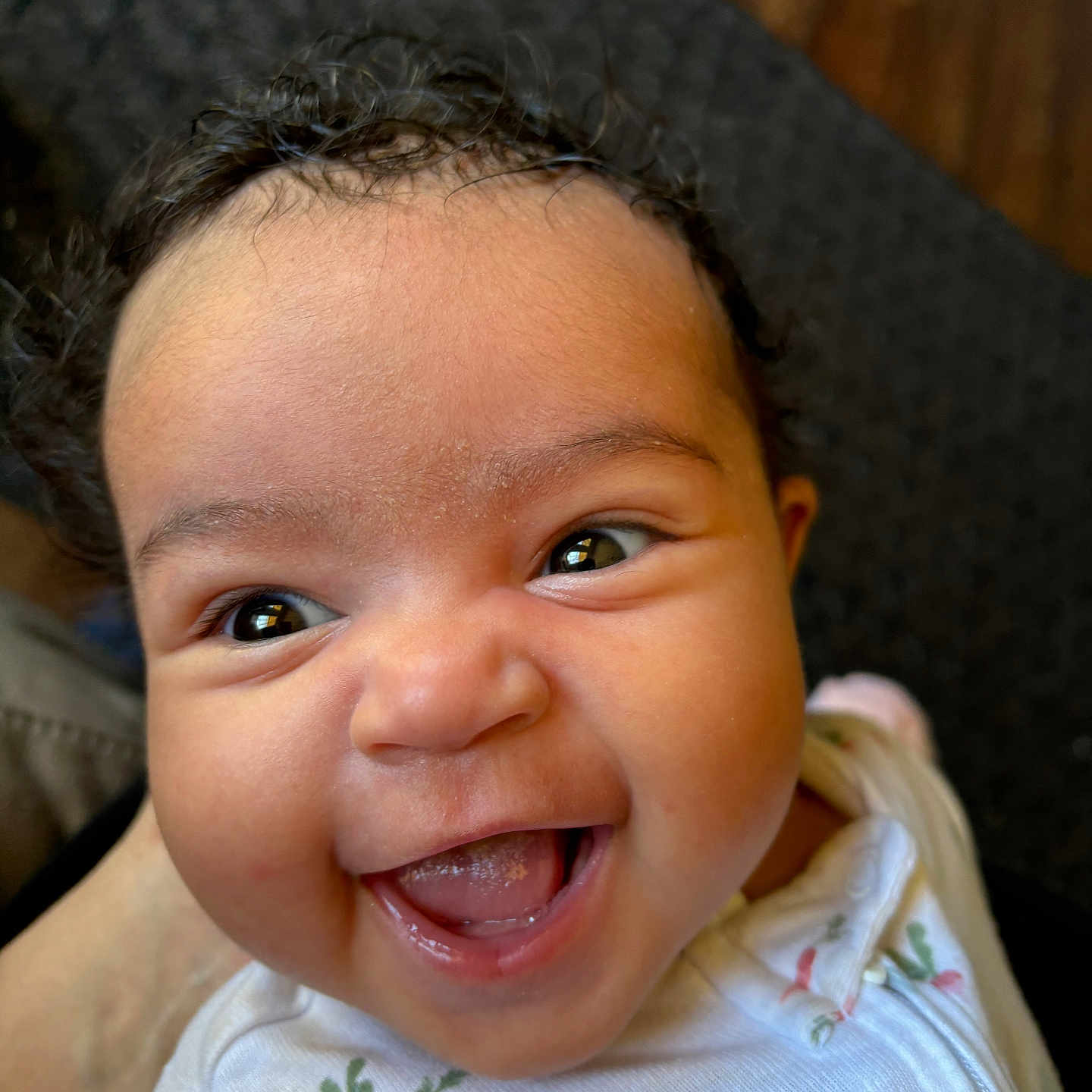 Christina joined the competition — help win amazing prizes! baby, babylaughing, bodypart, face, happy, head, laughing, mouth, newborn, person, photography, portrait, selfie, smile, teeth, tongue