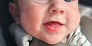 Tulsyn joined the competition — help win amazing prizes! baby, infant, face, blue_eyes, smiling, car_seat, seatbelt, striped_clothing, closeup, skin, child, safety, cute, portrait, young_child, person, expression, indoor, soft_light, head