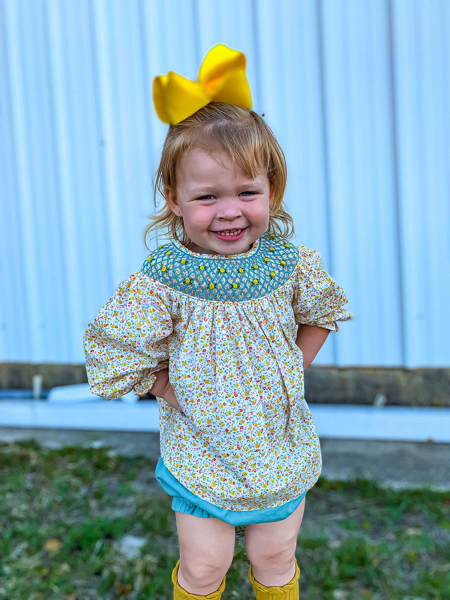 Katherine joined the competition — help win amazing prizes! arm, baby, baby_toddler_clothing, curtain, dress, electric_blue, eye, fun, grass, happy, head, human_body, human_leg, joy, pattern, people_in_nature, person, pink, sleeve, smile