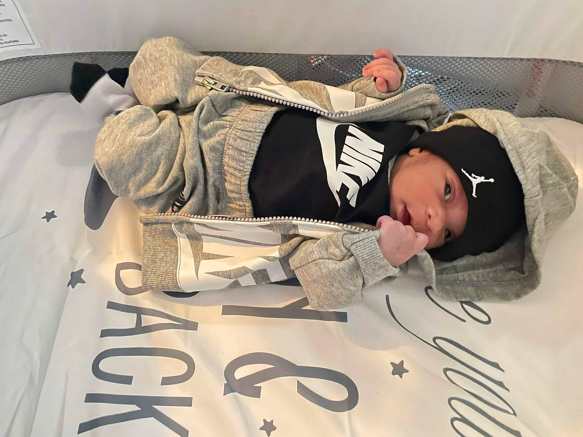 Braylen joined the competition — help win amazing prizes! baby, bed_sheet, bedding, bedtime, carmine, child, comfort, event, font, headwear, illustration, linens, nap, person, room, sleep, sleeve, t_shirt, textile, toddler