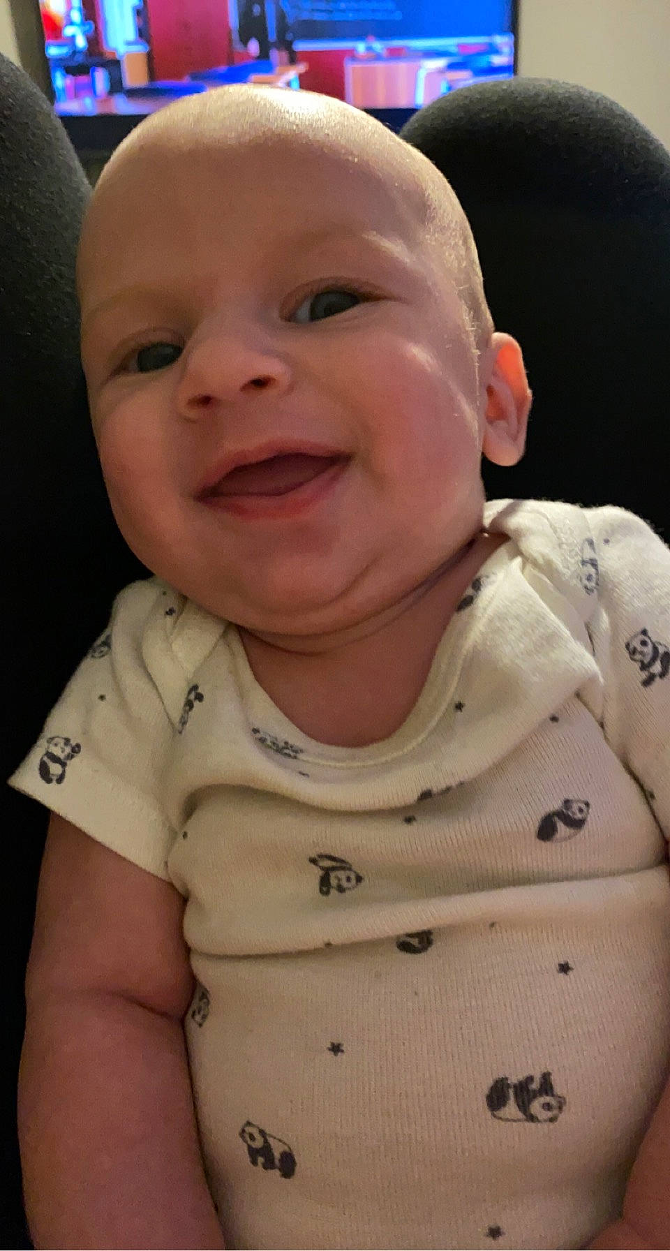 Kashtyn is registered to the contest to win money with this photo: baby, baby_laughing, baby_toddler_clothing, cheek, child, chin, collar, eyebrow, finger, happy, human_body, iris, lip, mouth, nose, person, pink, skin, sleeve, smile