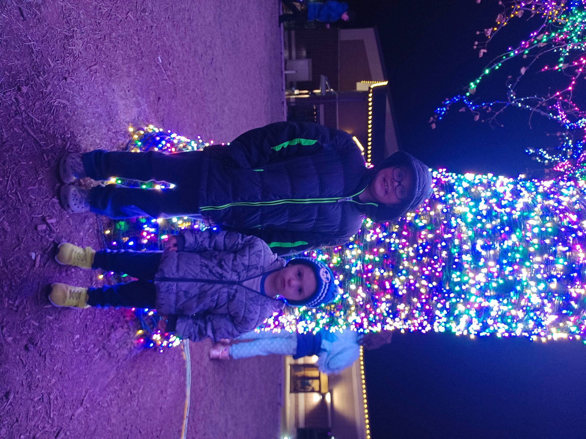 Hunter joined the competition — help win amazing prizes! christmas, christmas_decoration, christmas_tree, darkness, electric_blue, electricity, entertainment, event, fun, headwear, holiday, joy, magenta, night, ornament, person, plant, purple, sky, space