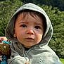 toddler, child, hoodie, outdoor, nature, greenery, face, portrait, cute, baby, person, clothing, expression, young_child, holding, hand, daylight, casual_wear, curious, headwear