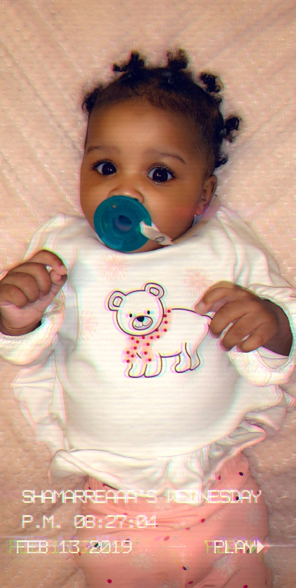 Melani joined the competition — help win amazing prizes! baby, baby_toddler_clothing, cheek, child, face, head, lip, person, pink, product, skin, smile, teddy_bear, toddler