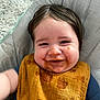 Rylee joined the competition — help win amazing prizes! baby, bib, child, closeup, clothing, cushion, face, food, hair, happy, indoor, infant, mess, messy, person, portrait, seat, skin, smiling, texture