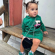 Vonah joined the competition — help win amazing prizes! brownhair, child, clothing, face, female, footwear, girl, hair, head, jeans, pants, person, photography, portrait, shoe, shorts, sitting, sleeve, sneaker, wood