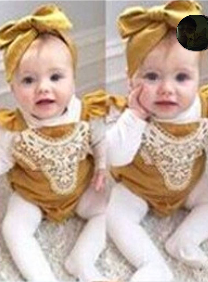 Laura a rejoint le concours — aidez-le/la à gagner de superbes lots ! baby, baby_laughing, child, child_model, costume, daughter, dress, ear, fashion_accessory, hair_accessory, head, headband, headgear, outerwear, person, product, sibling, sleeve, smile, toddler