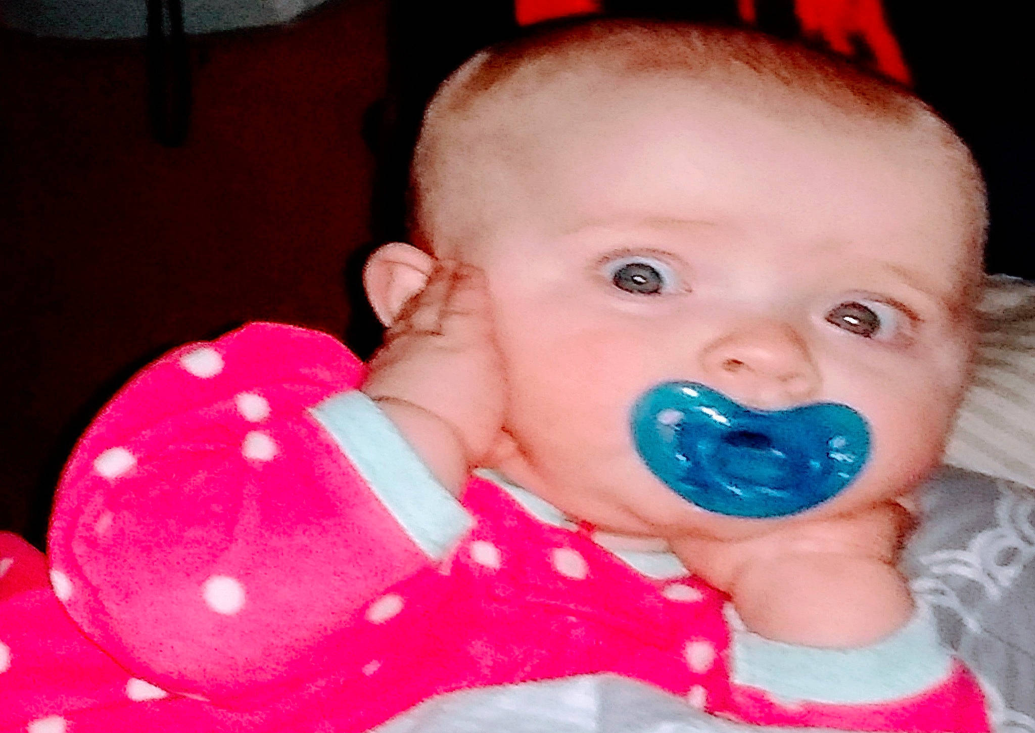 Aryiah Marie-lovonne Cummings is registered to the contest to win money with this photo: baby, baby_products, baby_toys, cheek, child, ear, eye, face, fun, head, lip, mouth, nose, person, pink, skin, smile, toddler, tongue