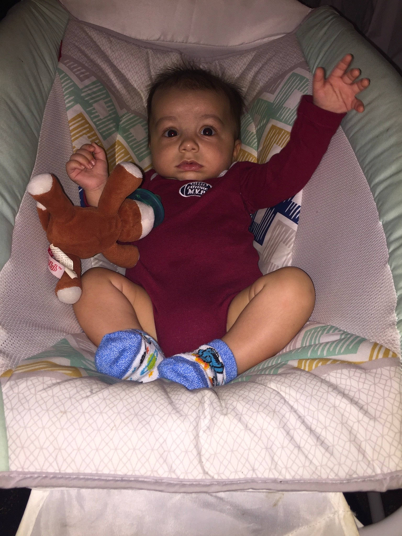 Shamar is registered to the contest to win money with this photo: abdomen, arm, bedtime, child, day, finger, fun, girl, hand, infant, leg, mouth, muscle, person, product, sitting, skin, smile, thigh, toddler