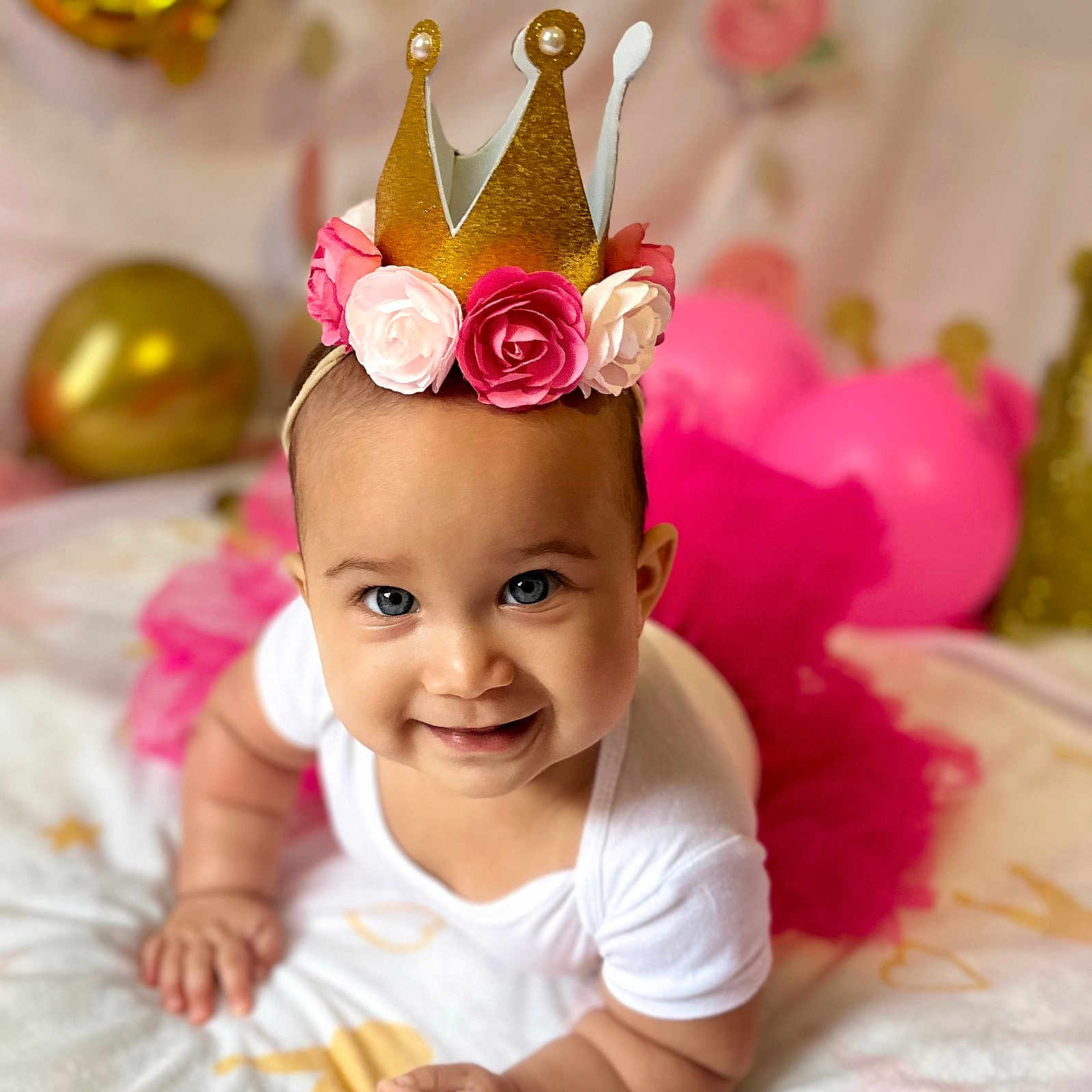 Victoria joined the competition — help win amazing prizes! accessories, baby, clothing, costume, crown, face, flower, flowerarrangement, flowerbouquet, happy, hat, head, jewelry, partyhat, people, person, photography, plant, portrait, smile
