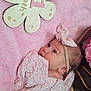 Peyton participe au concours pour gagner de l'argent avec cette photo : baby, infant, pink, dress, headband, flower, wooden_sign, blanket, soft_texture, newborn, cute, portrait, laying_down, celebration, month_marker, tulle_skirt, face, person, indoor, closeup