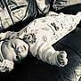 Aria is registered to the contest to win money with this photo: arm, baby, black_and_white, child, hand, human_body, joint, leg, monochrome, monochrome_photography, photography, style, tattoo, white