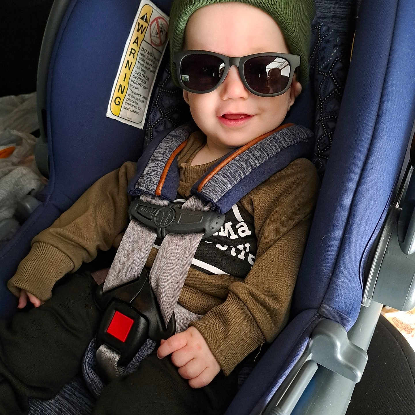Hudson joined the competition — help win amazing prizes! accessories, baby, baseballcap, belt, cap, clothing, coat, cushion, face, glasses, glove, hat, head, homedecor, jacket, pants, person, photography, portrait, sunglasses
