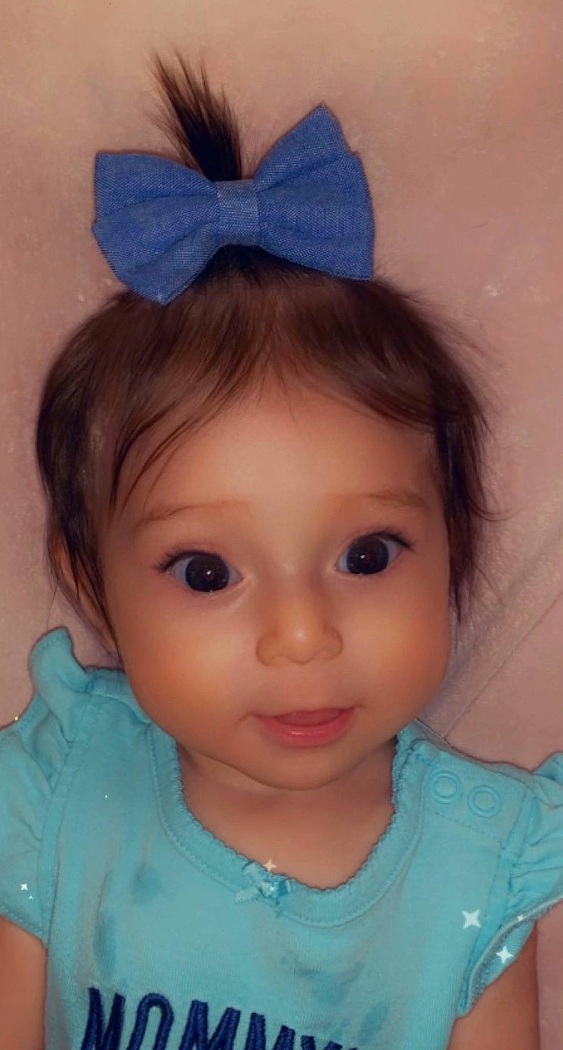 Anahi joined the competition — help win amazing prizes! azure, blue, cheek, chin, clothing, ear, eye, eyebrow, eyelash, face, forehead, hair, headgear, iris, lip, nose, organ, person, pink, skin