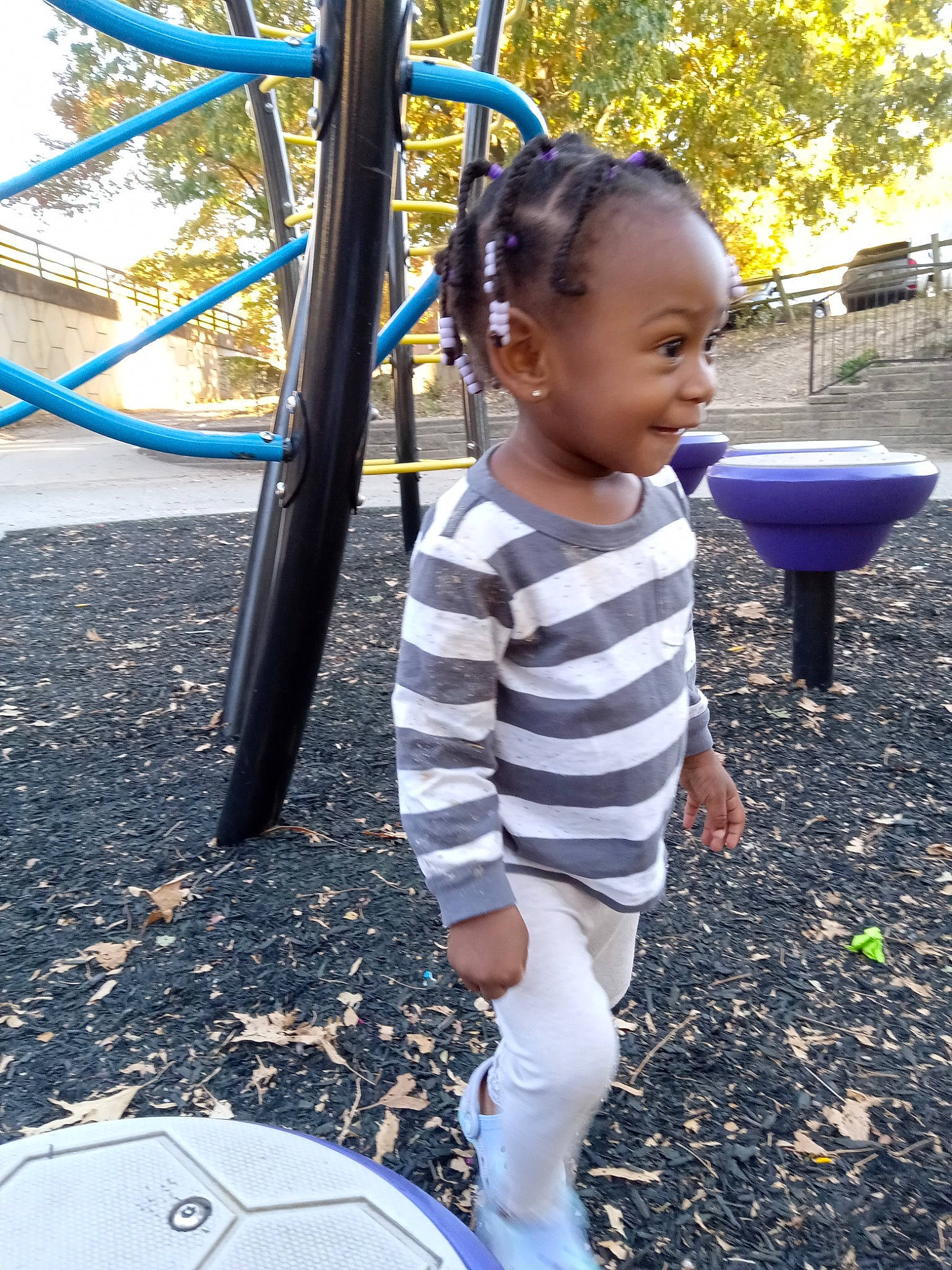 Brooklyn joined the competition — help win amazing prizes! automotive_tire, automotive_wheel_system, baby, child, city, electric_blue, fun, grass, happy, leisure, outdoor_play_equipment, person, play, playground, recreation, rim, swing, t_shirt, toddler, tree