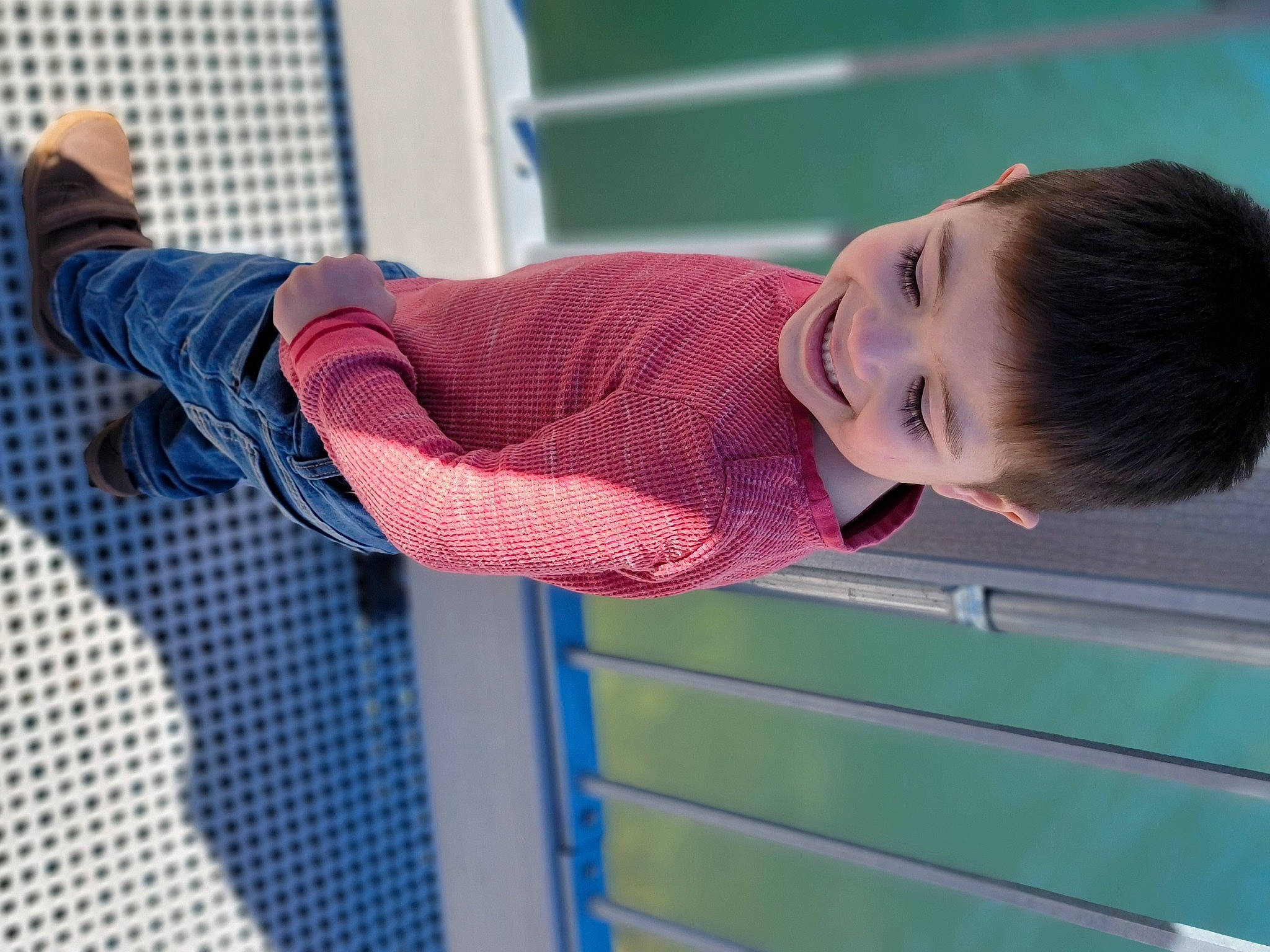 Felix is registered to the contest to win money with this photo: arm, azure, baby, baby_toddler_clothing, child, comfort, elbow, electric_blue, finger, fun, happy, joint, joy, leisure, pattern, person, shoulder, skin, smile, standing