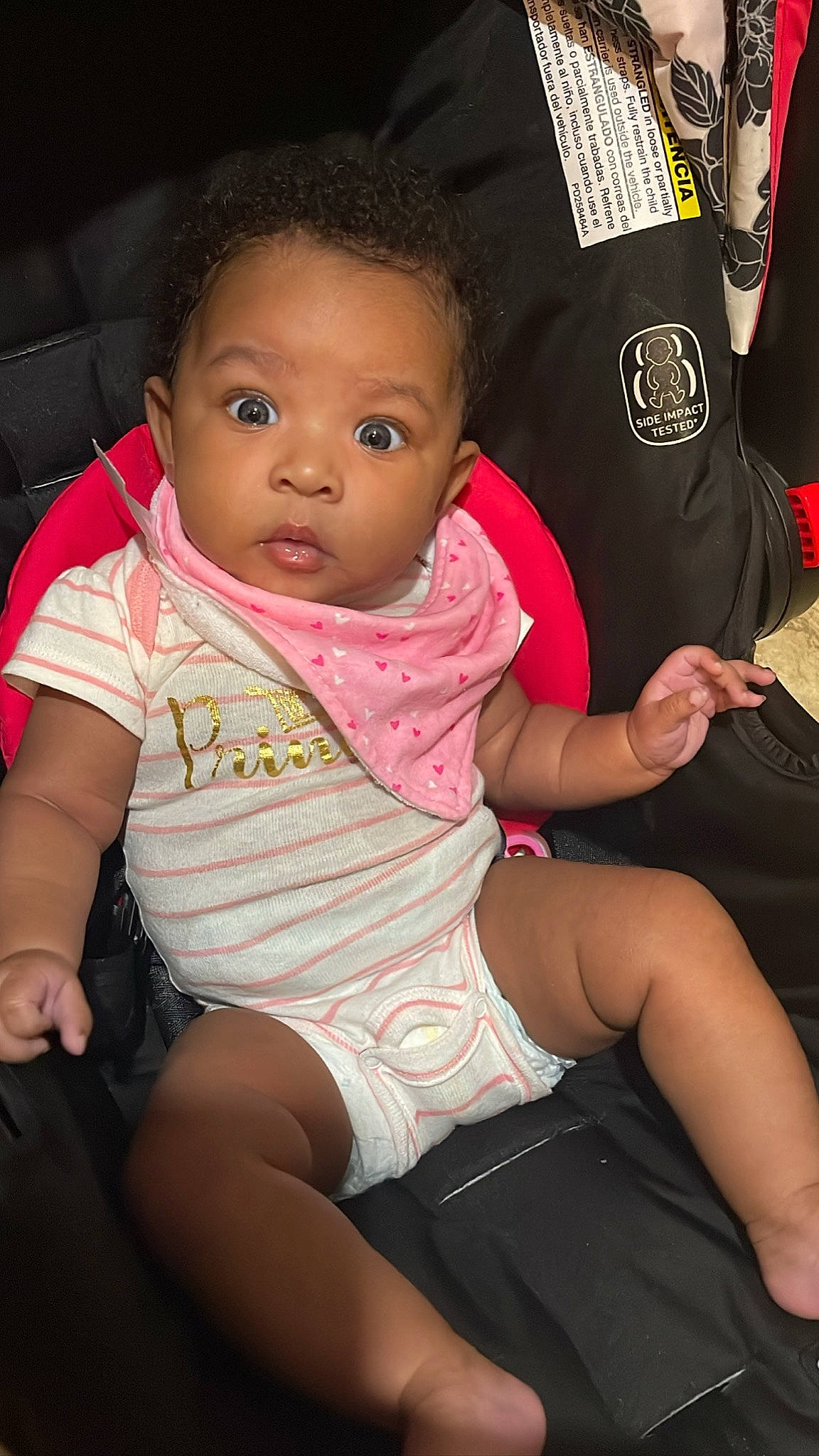 Melody joined the competition — help win amazing prizes! baby_toddler_clothing, black_hair, cheek, cool, eye, facial_expression, finger, gesture, head, joint, leg, lip, mammal, mouth, neck, nose, person, pink, product, skin