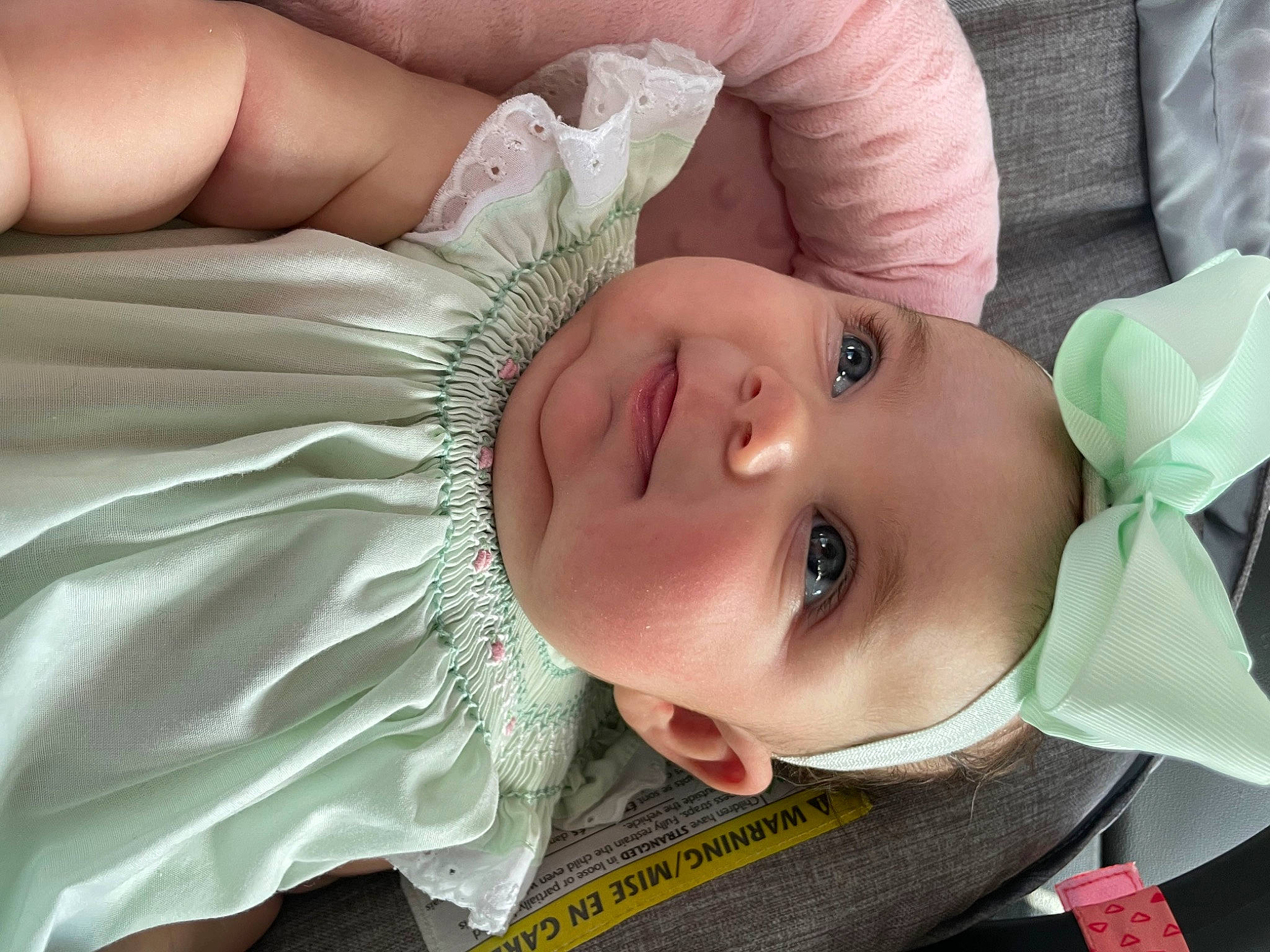 Willow joined the competition — help win amazing prizes! baby, baby_toddler_clothing, cheek, dress, eye, eyebrow, eyelash, finger, grass, happy, hat, head, headgear, iris, lip, mouth, nose, person, skin, smile