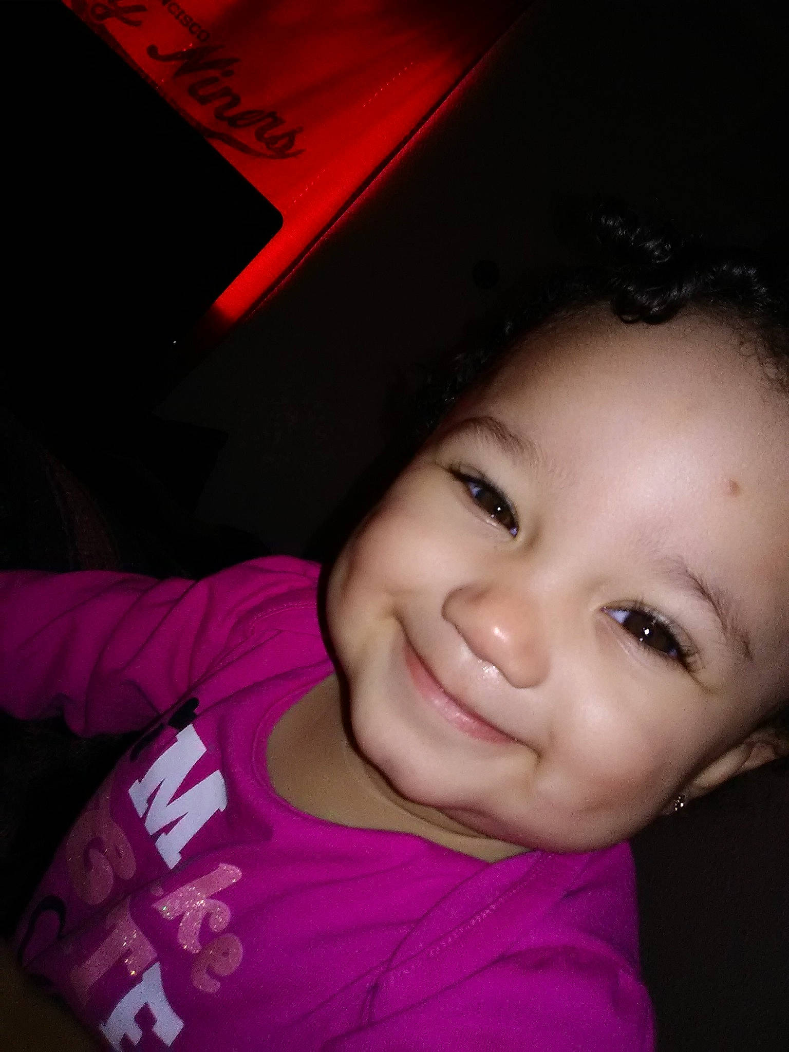 Alicea is registered to the contest to win money with this photo: beauty, black_hair, cheek, child, chin, emotion, eye, eyebrow, face, forehead, girl, head, human_hair_color, joy, lip, nose, person, pink, red, skin