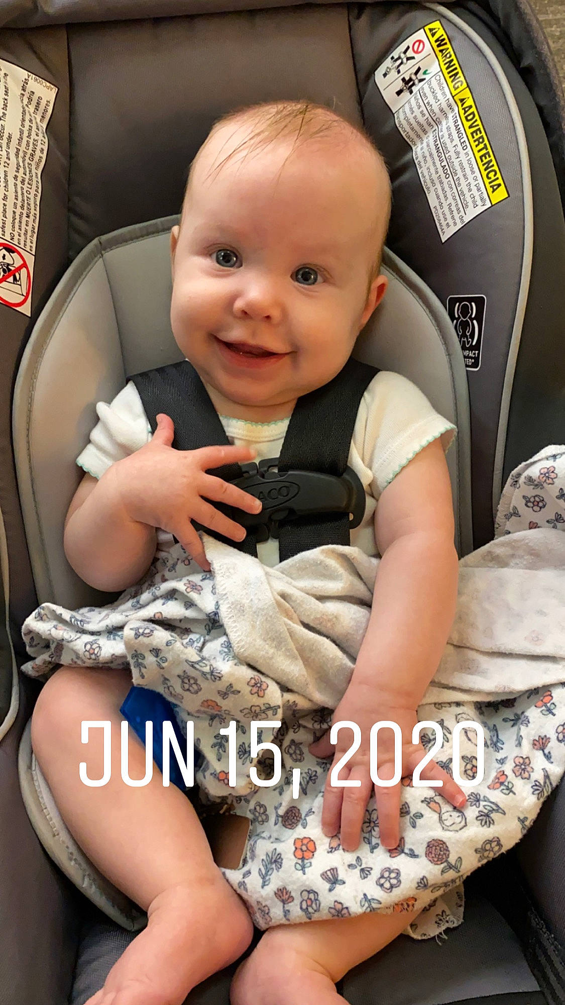 Bryleigh joined the competition — help win amazing prizes! auto_part, baby, baby_carriage, baby_in_car_seat, baby_products, car_seat, car_seat_cover, child, joy, person, product, seat_belt, toddler