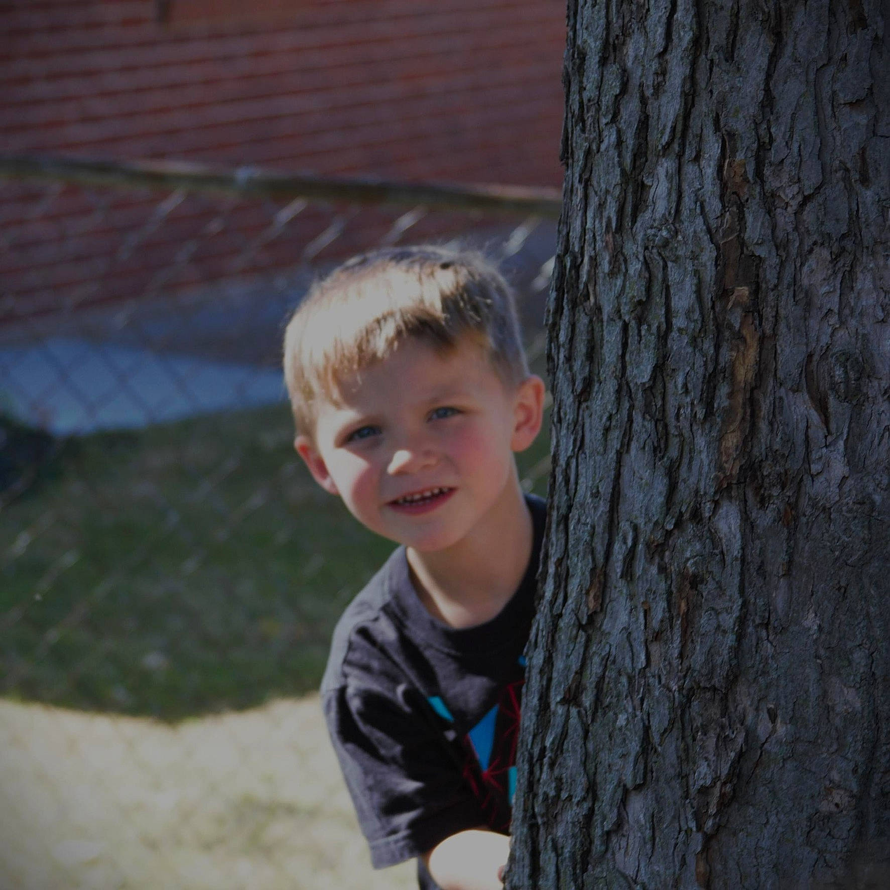 Malik joined the competition — help win amazing prizes! child, face, fun, grass, happy, head, joy, laugh, leisure, pattern, people_in_nature, person, portrait_photography, sitting, smile, soil, t_shirt, toddler, tree, trunk