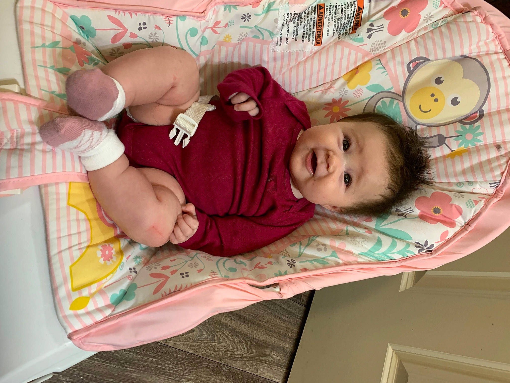 Scarlette joined the competition — help win amazing prizes! art, baby, baby_products, baby_toddler_clothing, cheek, child, comfort, eye, happy, head, linens, pattern, person, pink, room, skin, smile, textile, toddler, toy