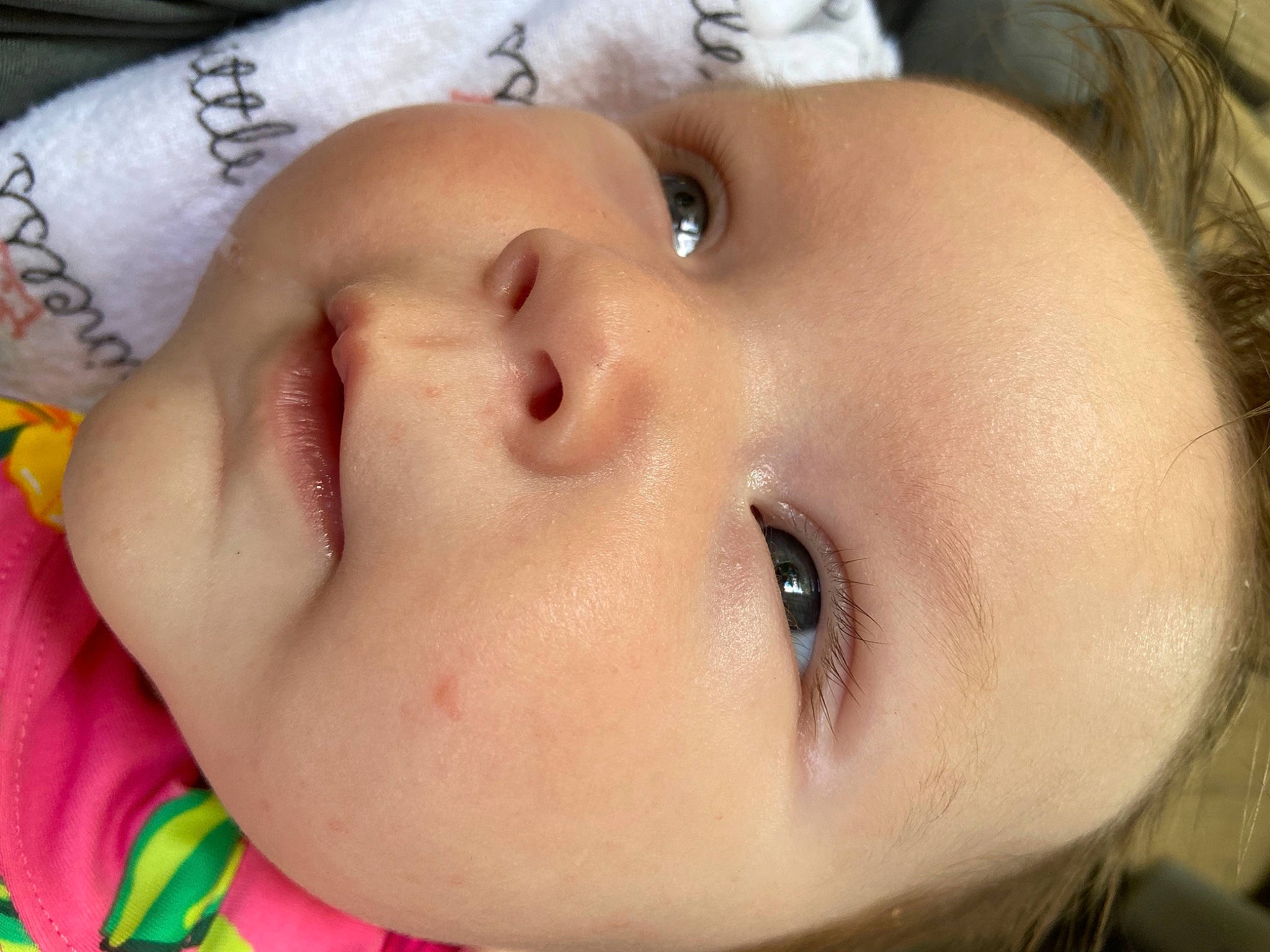 Lorelei is registered to the contest to win money with this photo: baby, beauty, cheek, child, chin, eyebrow, eyelash, face, finger, forehead, happy, headgear, iris, lip, mouth, nose, people, person, pink, skin