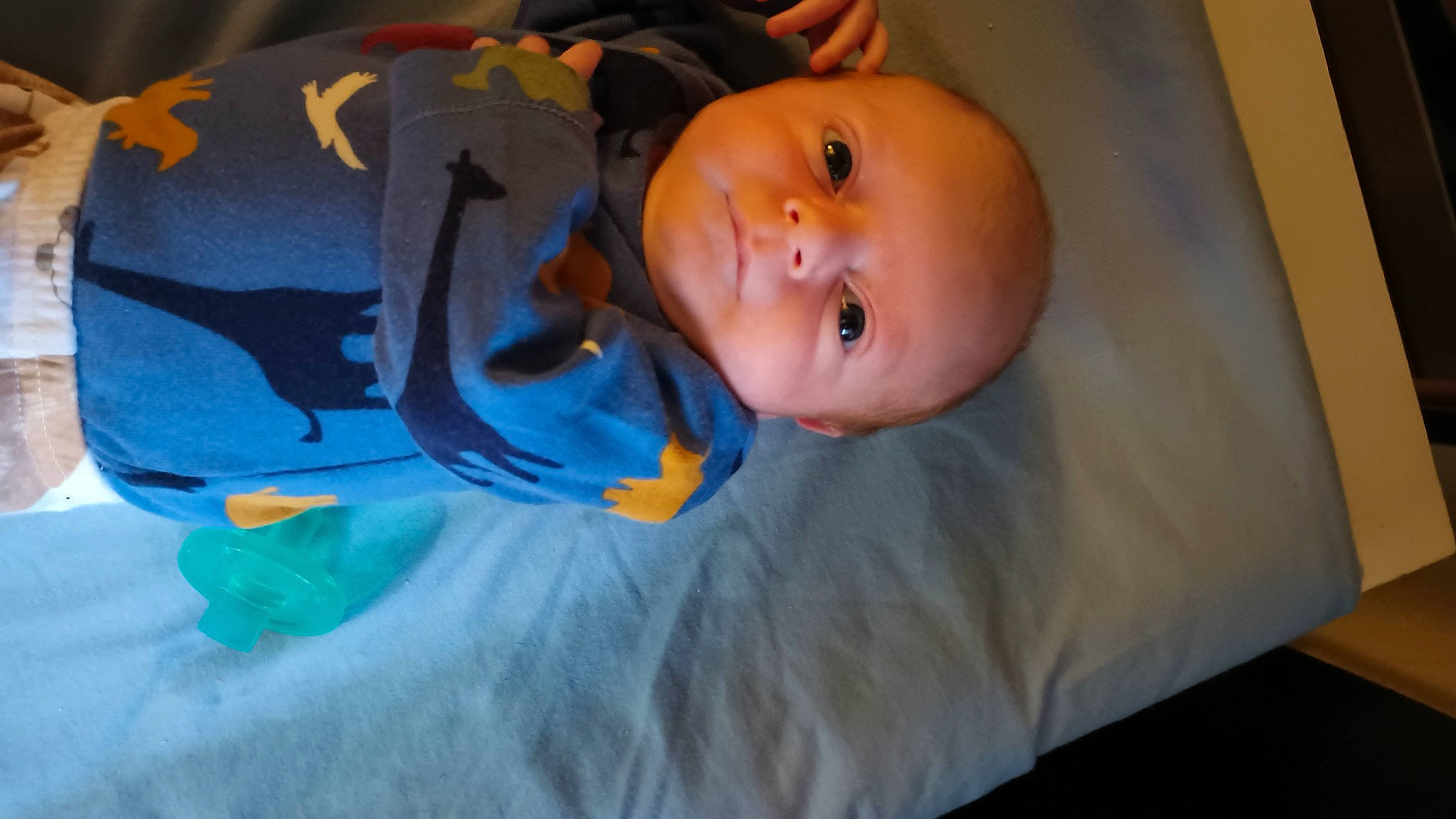 Jaxson Wade Stubbs is registered to the contest to win money with this photo: baby, baby_products, baby_toddler_clothing, cheek, child, comfort, electric_blue, eye, flooring, fun, head, iris, linens, orange, person, room, toddler