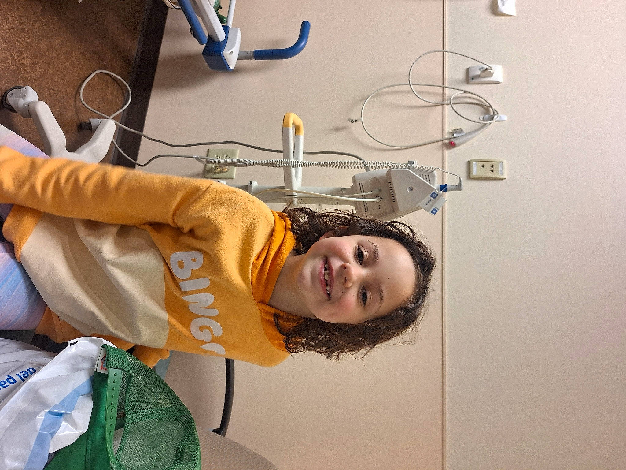 Saylor is registered to the contest to win money with this photo: child, clinic, eyelash, eyewear, fun, health_care, hospital, joy, medical, medical_equipment, medical_procedure, patient, person, room, service, smile, toddler