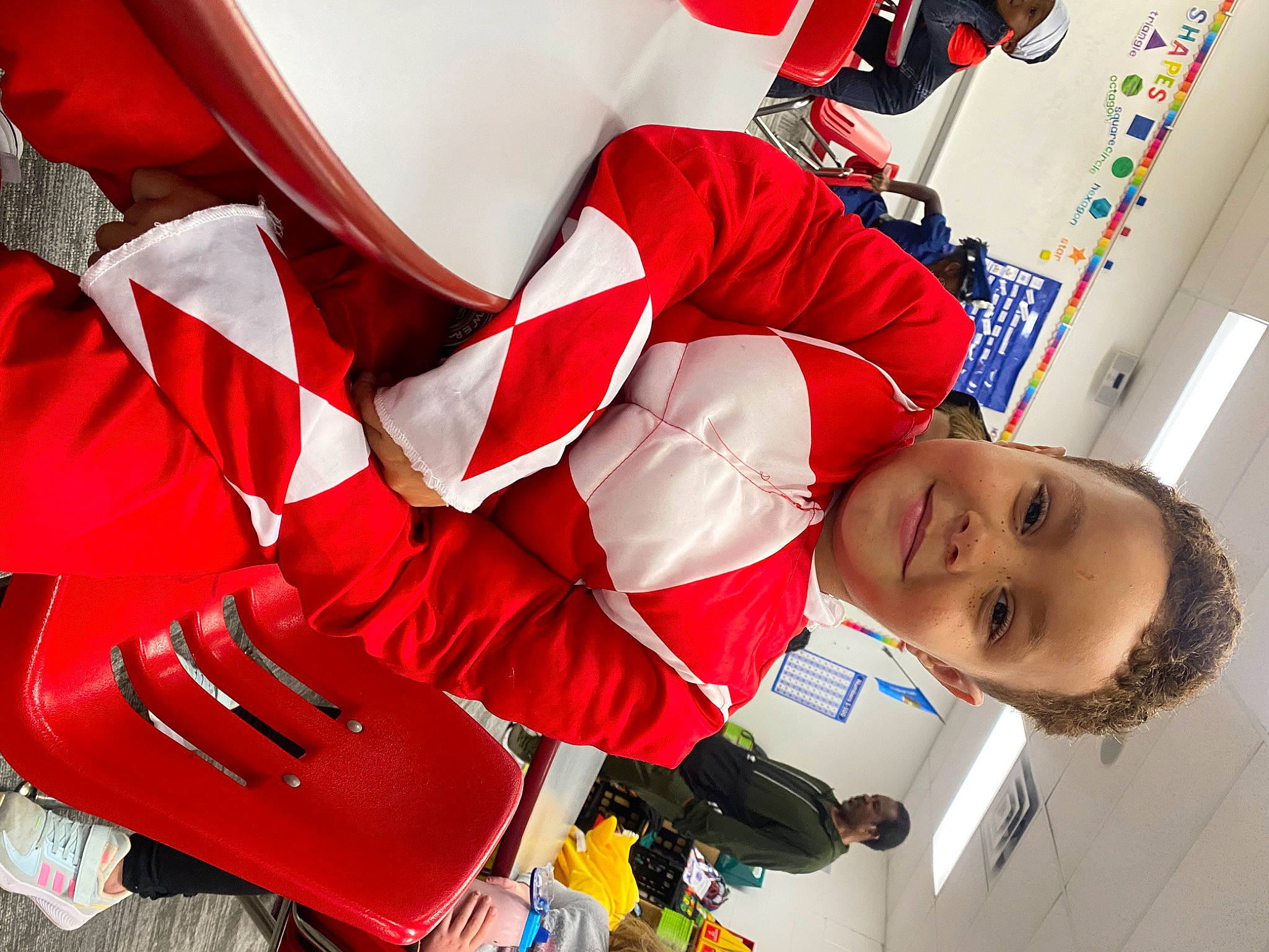 Jayce joined the competition — help win amazing prizes! carmine, child, electric_blue, fictional_character, fun, gesture, happy, headwear, human_leg, joy, machine, person, personal_protective_equipment, play, red, room, smile, sportswear, thigh, toddler