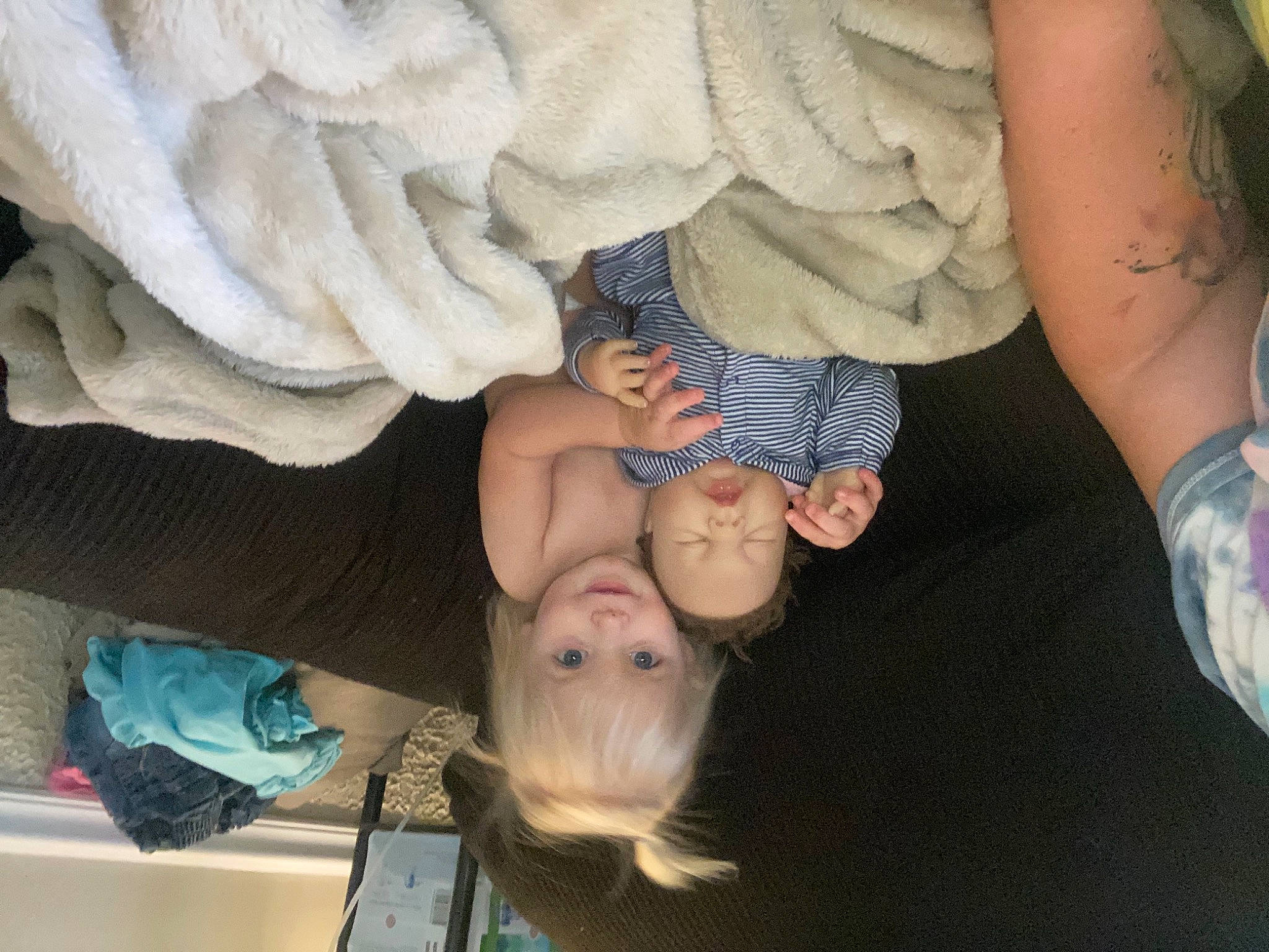 Delaney joined the competition — help win amazing prizes! arm, baby, child, comfort, finger, fun, gesture, hairstyle, happy, human_leg, joint, mouth, people, person, skin, t_shirt, thigh, thumb, toddler, tree