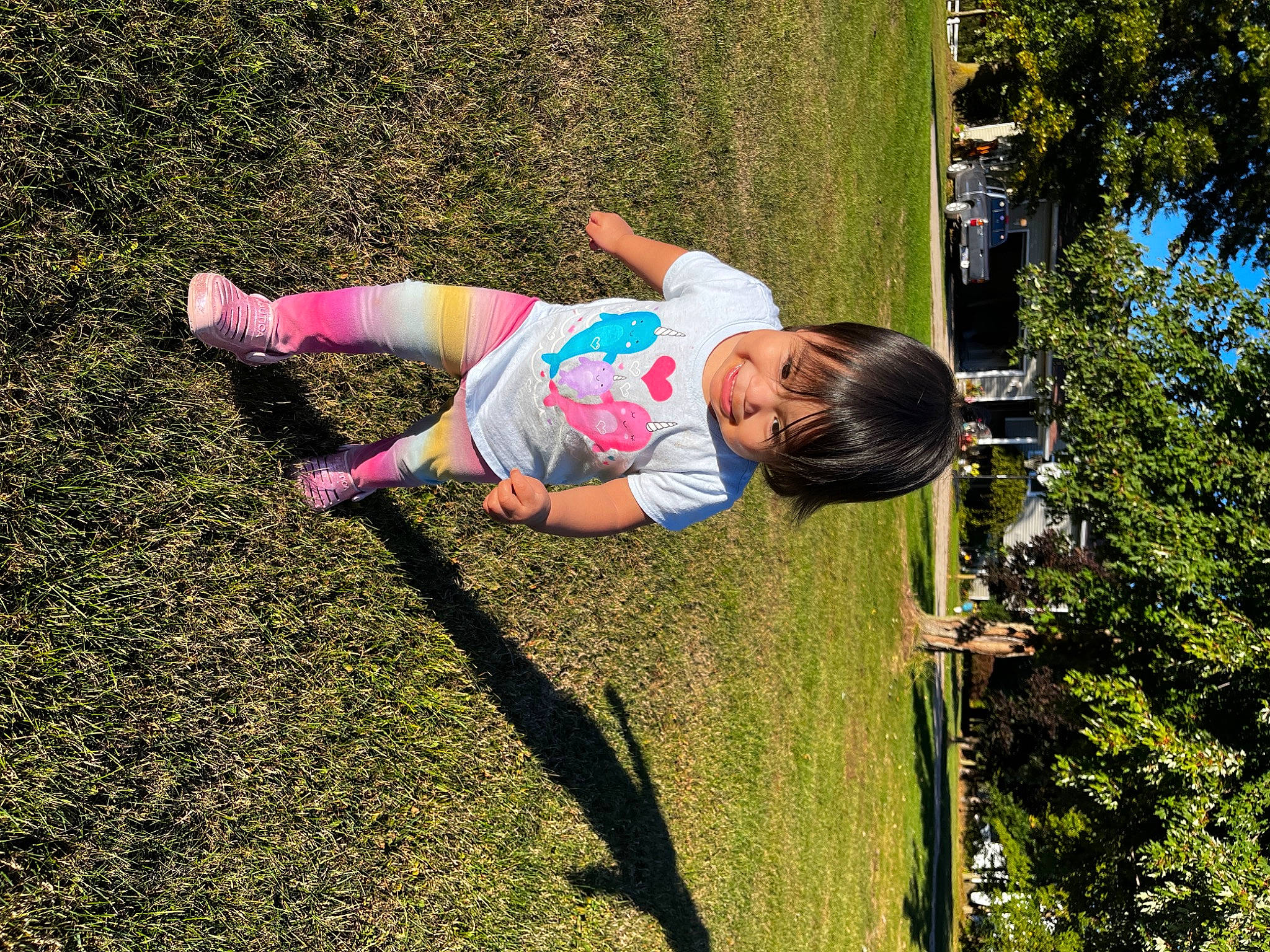 Analia joined the competition — help win amazing prizes! baby, baby_toddler_clothing, child, fun, garden, grass, joy, landscape, leisure, people_in_nature, person, plant, play, recreation, shadow, toddler, tree, yard