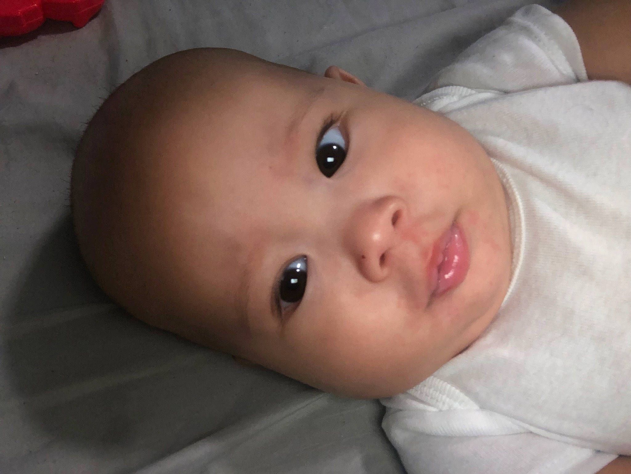 Kai joined the competition — help win amazing prizes! baby, baby_toddler_clothing, cheek, child, chin, close_up, comfort, eyebrow, eyelash, flash_photography, happy, iris, lip, mouth, no_expression, nose, person, portrait_photography, skin, smile