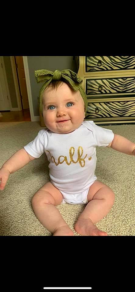 Hazely joined the competition — help win amazing prizes! arm, baby, baby_products, baby_toddler_clothing, cheek, child, child_model, head, joy, leg, person, product, sitting, skin, smile, toddler
