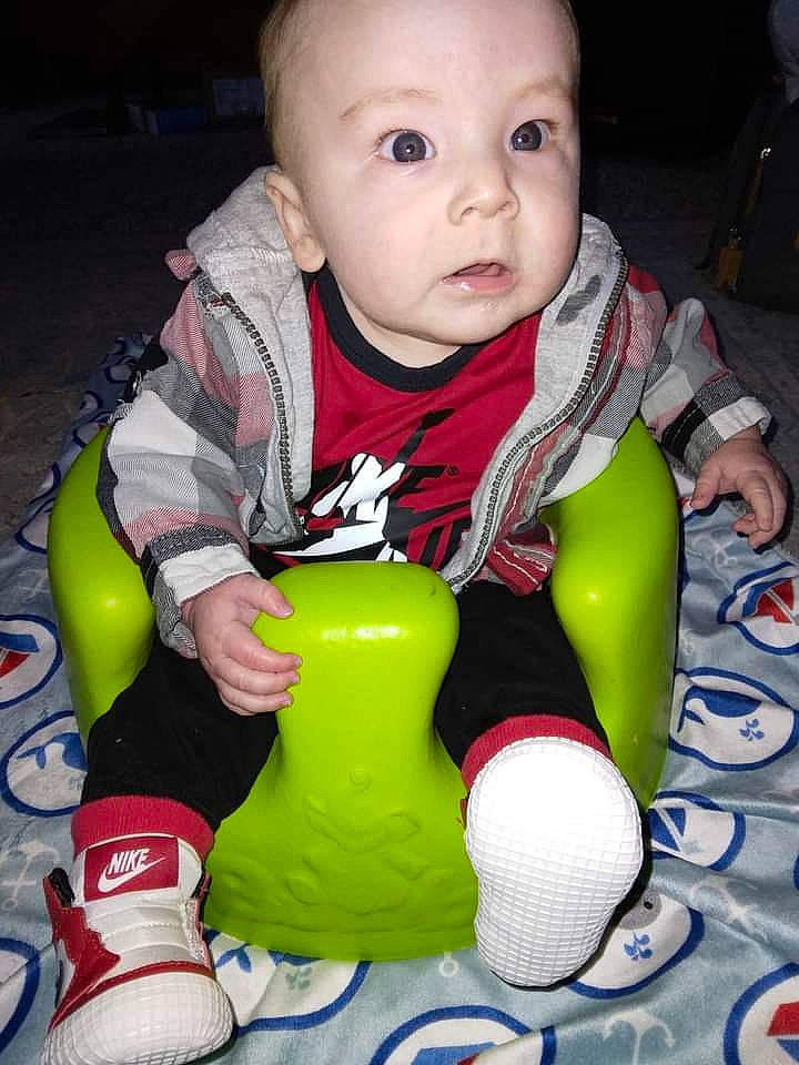 Colson joined the competition — help win amazing prizes! baby, baby_products, baby_toddler_clothing, cheek, child, drinkware, event, finger, fun, happy, person, personal_protective_equipment, play, product, sitting, skin, sleeve, snapshot, t_shirt, toddler