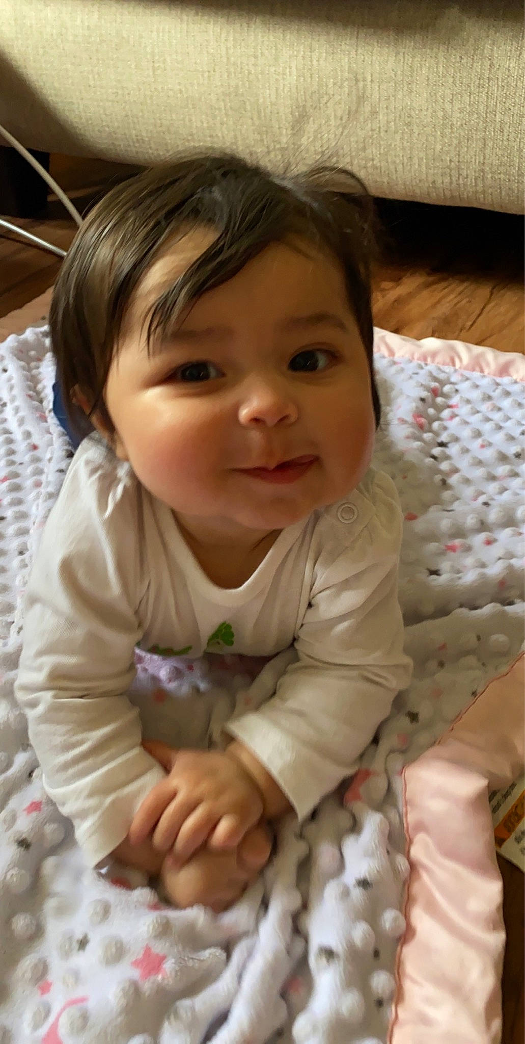 Giana is registered to the contest to win money with this photo: baby, cheek, child, face, facial_expression, nose, person, skin, smile, toddler