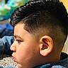 child, boy, portrait, profile, face, haircut, hairstyle, short_hair, serious, indoors, sunlight, denim, shirt, ear, nose, eyes, head, person, close_up, photography