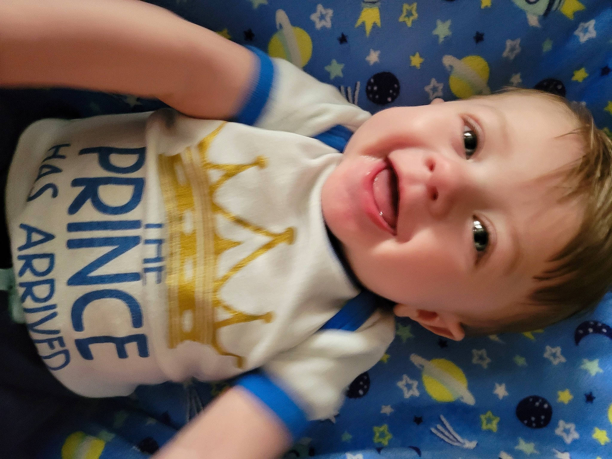 Jaxon is registered to the contest to win money with this photo: baby, baby_laughing, baby_products, baby_toddler_clothing, blue, cheek, electric_blue, eye, face, food, fun, happy, lip, nose, person, plastic_bottle, product, skin, smile, toddler