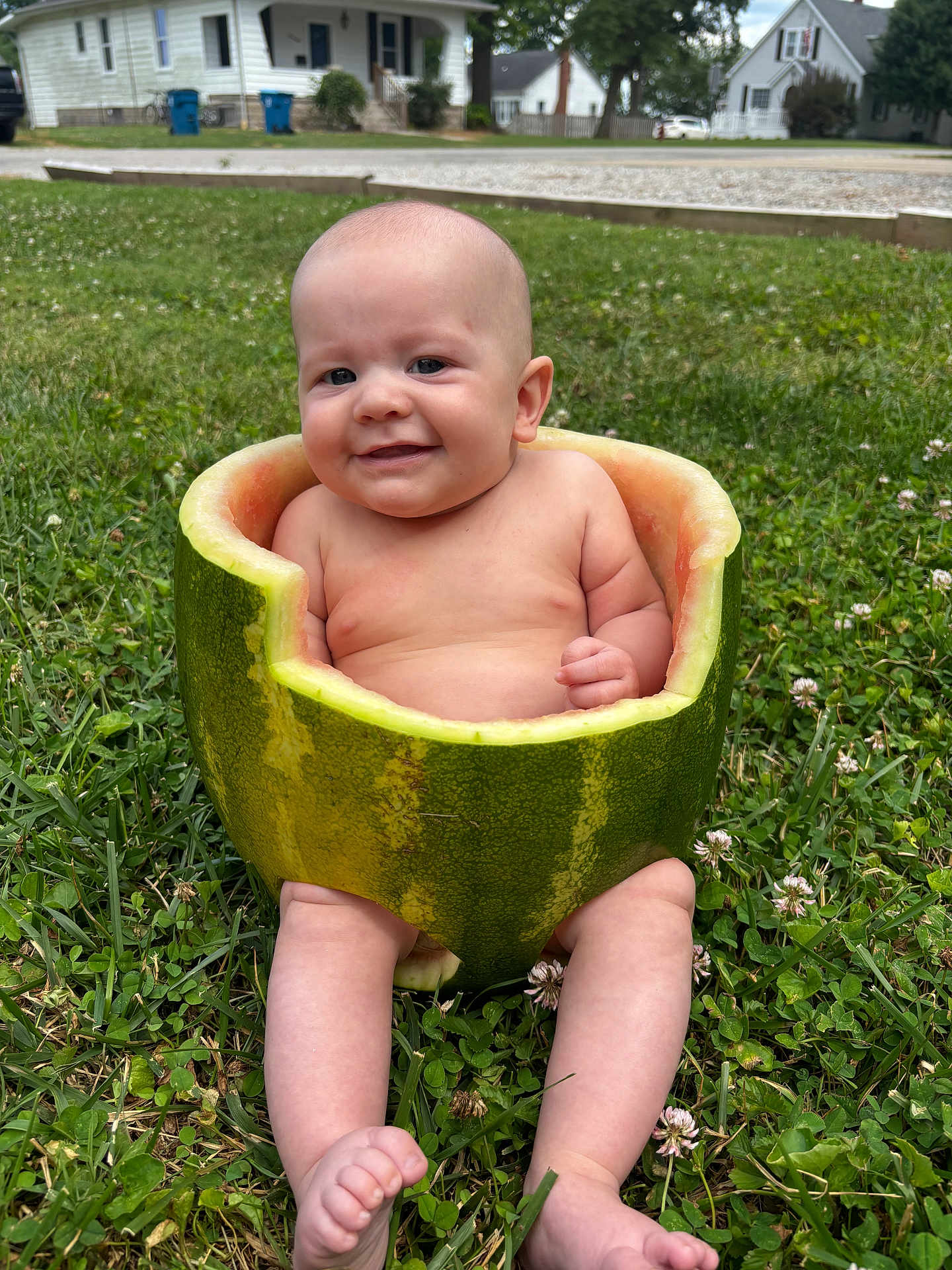 Elijah joined the competition — help win amazing prizes! baby, watermelon, grass, outdoor, smiling, fruit, cute, child, nature, summer, green, skin, happy, sitting, yard, house, foot, leg, head, cheerful