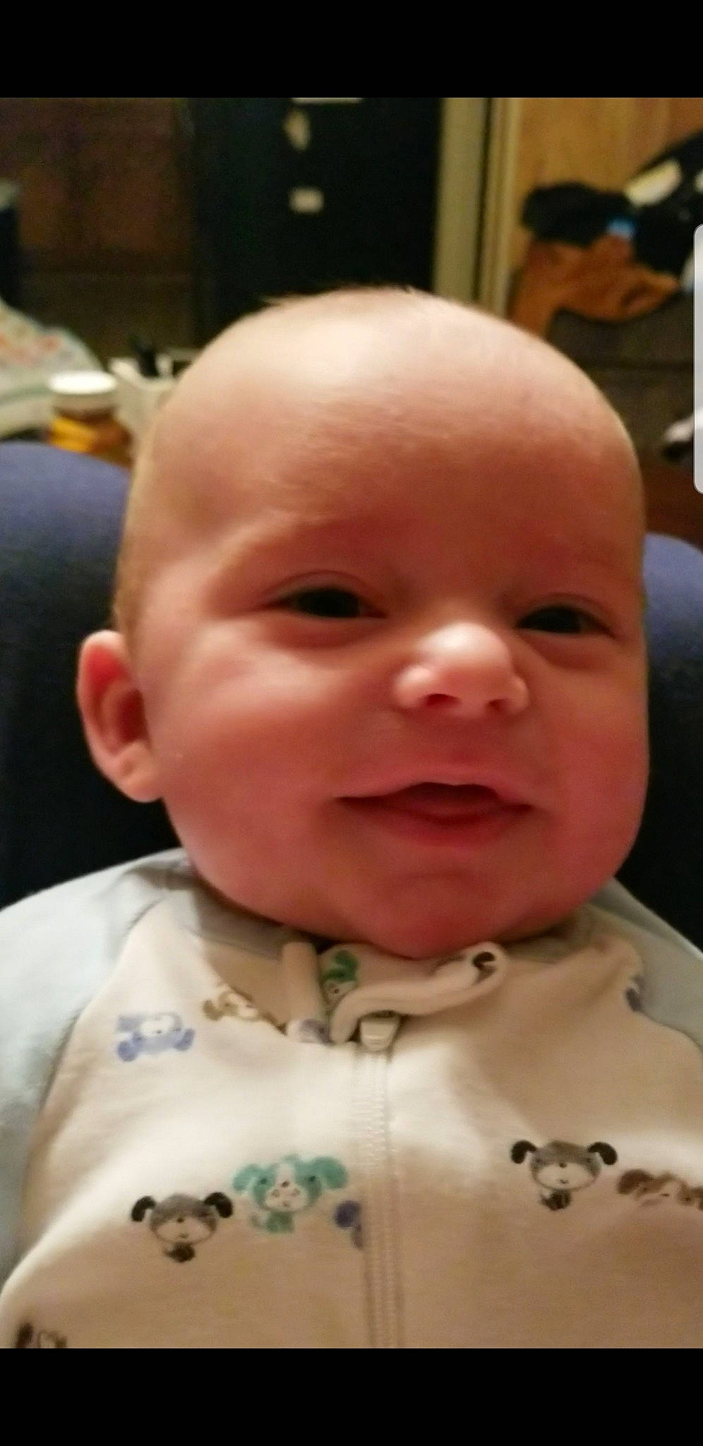 Joshua is registered to the contest to win money with this photo: baby, baby_making_funny_faces, cheek, child, chin, ear, eyebrow, face, facial_expression, forehead, head, lip, mouth, nose, person, skin, smile, toddler