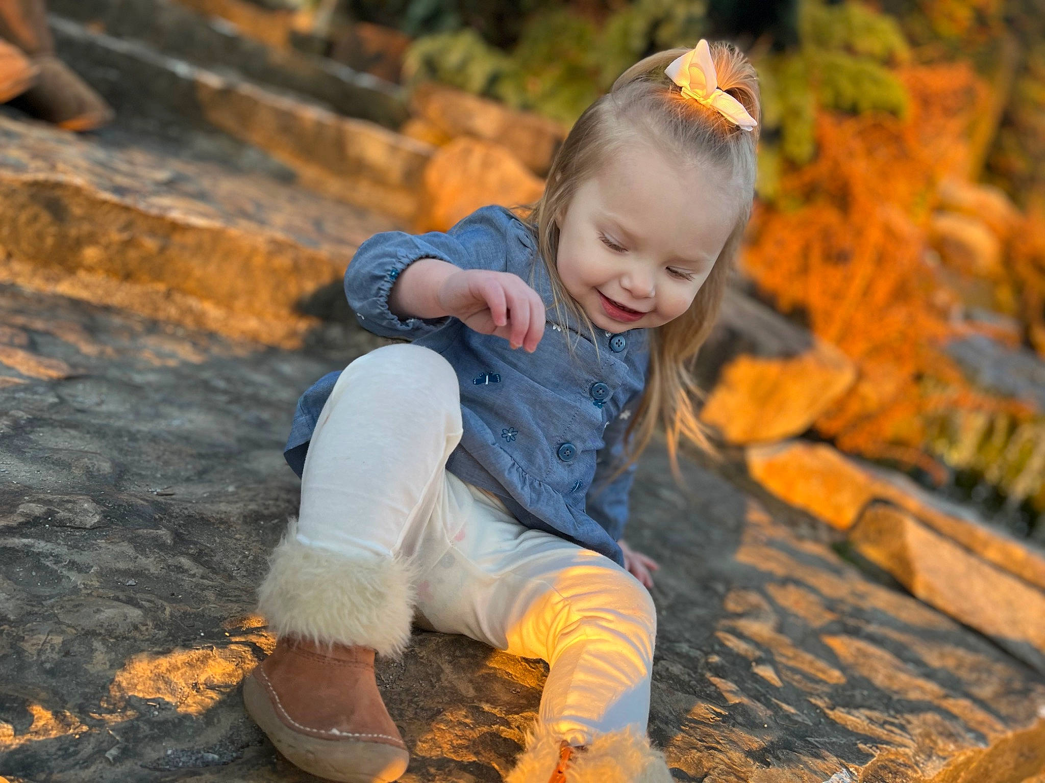 Ashlynn joined the competition — help win amazing prizes! baby, baby_toddler_clothing, flash_photography, footwear, forest, fun, grass, happy, joy, landscape, leaf, nature, orange, people_in_nature, person, plant, shoe, smile, sneakers, toddler