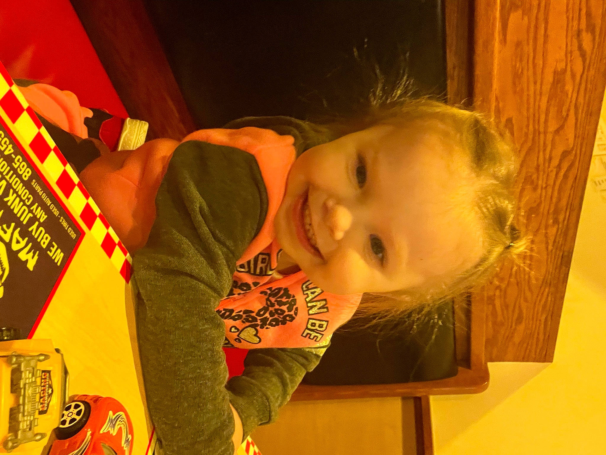 Ashlynn joined the competition — help win amazing prizes! baby, carmine, cheek, child, chin, forehead, fun, happy, joy, junk_food, lip, logo, mouth, nose, person, room, smile, t_shirt, toddler, wood